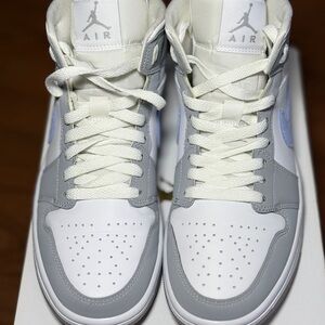 Nike Air Jordan Mid 1’s Wolf Gray Sneakers